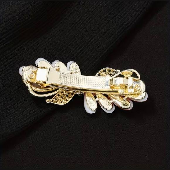 Rhinestone Embellished Barrette Hair Clip Barrette Gorgeous New Modern - Picture 2 of 3